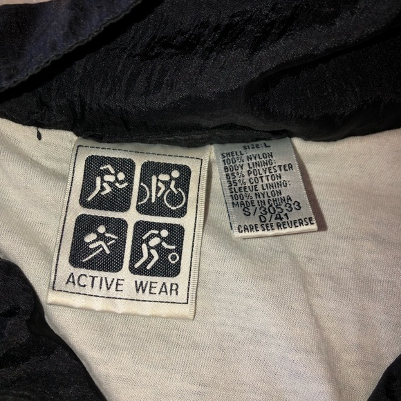 Retro Active Wear NYLON TRACK SUIT Wind Breaker Zip up Jacket Size L. - Picture 8 of 8